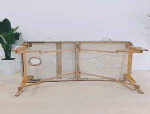 <span class=keywords><strong>Table</strong></span> <span class=keywords><strong>de</strong></span> <span class=keywords><strong>massage</strong></span> portable professionnelle à dossier réglable 3 positions avec cadre en bois pour les services à domicile des physiothérapeutes mobiles - Product Image 3