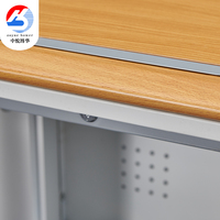 Bureau informatique en métal avec écran LCD pivotant et rabattable pour salle de formation multimédia