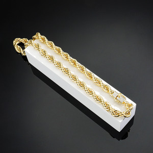 <span class=keywords><strong>Collana</strong></span> <span class=keywords><strong>a</strong></span> Catena Intrecciata Hip-Hop di Alta Qualità, Placcata in Oro 14k, Impermeabile, Gioielli alla Moda per Uomini e Donne - Product Image 2