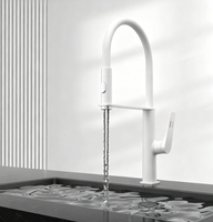 Robinet de cuisine blanc WEIHAO avec bec pivotant à 360 degrés en silicone blanc, mélangeur d'eau chaude et froide, robinet monocommande pour évier