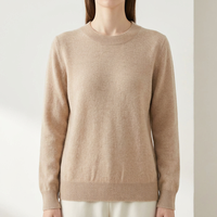 Pull en cachemire élégant et discret pour femme, col rond, tricoté pour l'hiver, idéal pour les boutiques haut de gamme