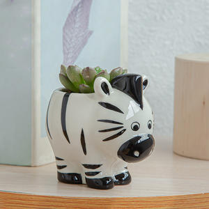 Pot de fleurs en céramique pour plantes succulentes de bureau, vente chaude, pot de fleurs flexible pour bureau ou sol avec forme d'animal en céramique émaillée, thème des animaux - Product Image 2