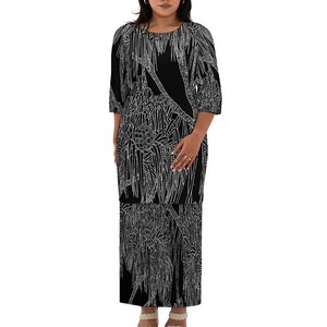 Moda hawaiana Puakenikeni Plus Size abito da chiesa due pezzi Set abiti Outfit stampa su richiesta chiesa femminile <span class=keywords><strong>abbigliamento</strong></span> <span class=keywords><strong>formale</strong></span> - Product Image 3