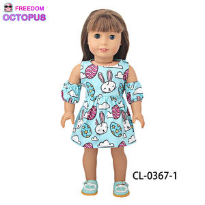 FREEDOM-vestido de muñeca con estampado de girasol, ropa para muñecas de 18 pulgadas, <span class=keywords><strong>precio</strong></span> al por mayor, <span class=keywords><strong>pulpo</strong></span>, novedad de <span class=keywords><strong>2022</strong></span> - Product Image 4