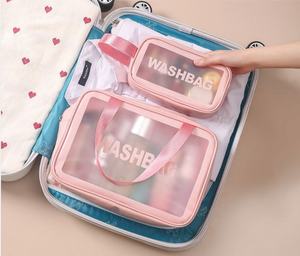<b>Women's</b> Custom Logo Travel Cosmetic <b>Bag</b> Personalized Clear PVC with Zipper Closure Waterproof <b>for</b> <b>Toiletry</b> Case - Product Image 2