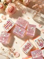 Tuiles de Mahjong en cristal d'opale rose, 4 couches, luxueuses et éblouissantes, pour jeux de 4 personnes et cadeaux de divertissement