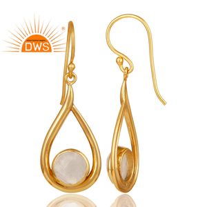 Rainbow Moonstone <b>Earrings</b> 18k Gold Plated Jewelry Supplier Designer 925 Sterling Silver <b>Dangle</b> <b>Earrings</b> For Women Gift For Her - Product Image 3