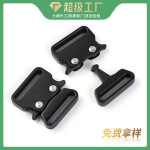 Side Release Buckle Zinc Alloy Black Adjustable <b>Webbing</b> Buckle For Bags And Belts Durable Quick Release - Product Image 5