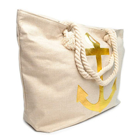 Design à la mode réutilisable grand sac à main de couleur unie doublé épais sac en tissu de toile sac de shopping en coton avec fermeture éclair
