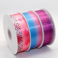 Ruban en satin polyester SEEWIN de luxe 4 cm à transfert thermique, écologique, couleur dégradée, simple face, pour fleurs DIY pour Halloween