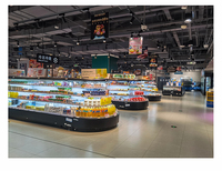 Vitrine Réfrigérée Commerciale Personnalisable à Refroidissement par Air, Grande Capacité, pour Tous les Aménagements de Magasin