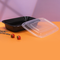Contenedores Rectangulares Desechables de Plástico PP para Alimentos, Aptos para Microondas, Envases para Llevar