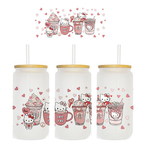 Stiker dtf uv kustom harga rendah stiker perekat desain untuk Kaca Libbey cangkir kopi besi pada label desain transfer panas - Product Image 4