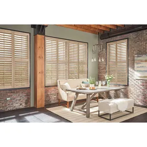 European Style Classic Shade Wood Wooden Window Basswood Blinds Shutters Plantation Shutters