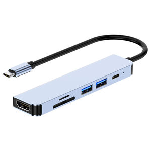 แท่นชาร์จแบบตั้งได้สำหรับเดสก์ท็อปฮับ USB Type-C หลายพอร์ต6 in 1 - Product Image 1