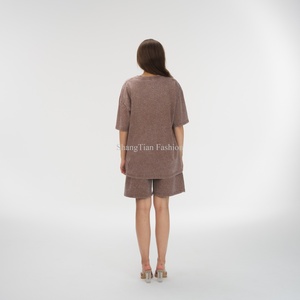 2025 Oversized T-Shirt Drop Shoulder Distressed Washed <b>Rhinestone</b> T-Shirt Vintage Solid Color Streetwear T-Shirt - Product Image 5