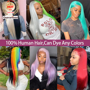 Vente en gros 13x6 HD partie libre style naturel droit perruque de cheveux bruts avec transparent pour dentelle frontale noir femmes dentelle avant perruques - Product Image 5