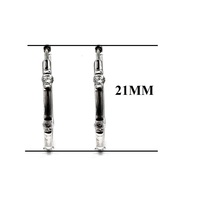 Boucles d'oreilles créoles tendance pour femme, design décontracté et simple, plaqué or blanc 18 carats, diamants taille brillant de haute qualité