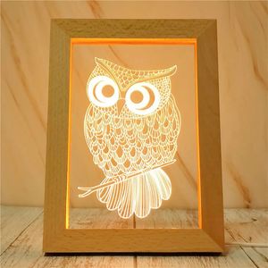 Lámpara acrílica, venta al por mayor, luz Led USB, luz nocturna acrílica, marco de fotos de madera, <span class=keywords><strong>regalo</strong></span> para papá, lámpara acrílica, regalos - Product Image 4