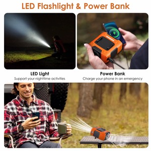 Waist Fan,Clip-on Fan,Portable Cooling Fan with 10000mAh Battery 24H <b>Working</b> Time,<b>LED</b> SOS <b>Light</b>-3 Speeds,for Jobsite,Shirt Fan - Product Image 5