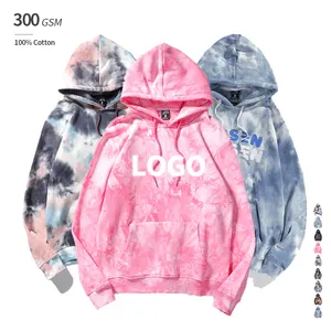 100% Cotton Hoodies Tie Dye Custom logo Wholesale Fleece Tie Dye Hoodie for Men