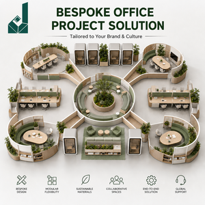 Bürodesign-Paket: Konzeptplan, Stimmungsboard, Arbeitszeichnung, 3D-Rendering, Grundriss-Set für Arbeitsplatz-Layout-Projektplanung - Product Image 1