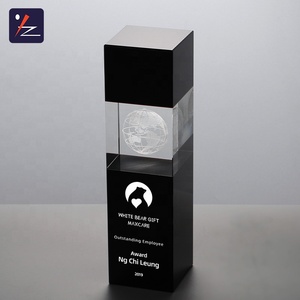 Giá Rẻ Pha Lê Giải Thưởng Tùy Chỉnh K9 Màu Đen Và Trắng Quảng Trường Pha Lê <span class=keywords><strong>Trophy</strong></span> - Product Image 3