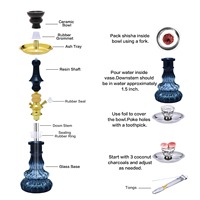 Kit complet d'accessoires pour chicha arabe, chicha à une tige de taille moyenne