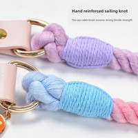 Luxe classique élégant Simple solide motif collier de chien laisse ensemble personnalisé écologique coton corde tressé Paracord cuir