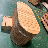 Baignoires de trempage à froid modernes en acier inoxydable Abachi, baril ovale en bois, qualité spa, baignoire de bain de glace en bois – Vente en gros usine HUAXI