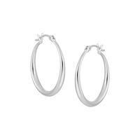 Bijoux en argent sterling S925 plaqué or 18 carats 20mm 25mm 30mm boucles d'oreilles rondes pour femmes