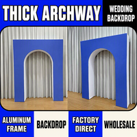 Arche de mariage 3D en alliage d'aluminium robuste, cadre d'arche incurvé, scène de mariage extérieure, support de toile de fond portable et romantique
