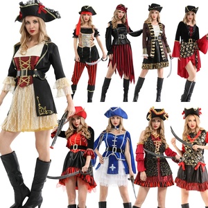 Disfraz de <span class=keywords><strong>Pirata</strong></span> para Adultos de Halloween, Disfraz Femenino con Cinturón, Tocado y Accesorios - Product Image 1