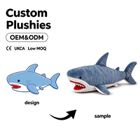 Peluche Requin Bleu Personnalisée, Jouet en Peluche Doux, Conception Personnalisée, Coussin en Peluche Créature Marine, Respectueux de la Peau, Jouet pour Enfants