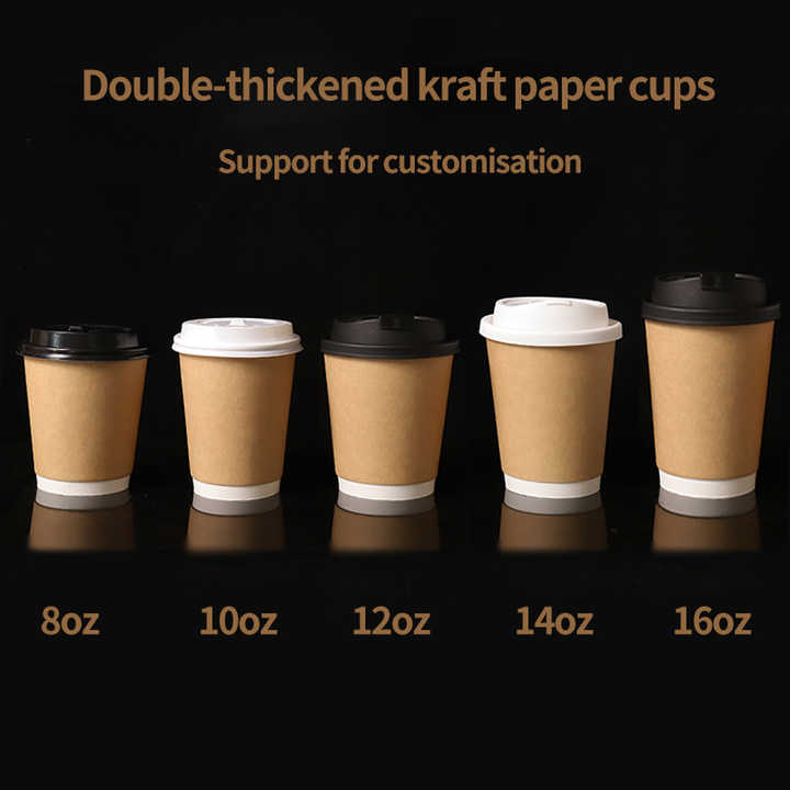 Custom Printed Logo Disposable 8oz 10oz Double Wall Coffee Cups Hot ...
