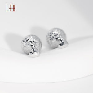 Pendientes de Bola con Diseño de Patrón en Oro Real de 18K, 12mm, Empeñables, Oro Sólido AU750, Pendientes de Aro de Oro Real de 18k - Product Image 6