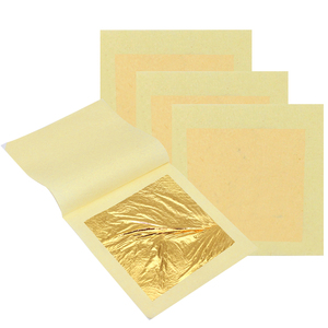 99% genuino 24K 8x8 cm fogli di foglia d'oro commestibili di lusso vero metallo sano per la decorazione di vino e torta stampa Offset - Product Image 3