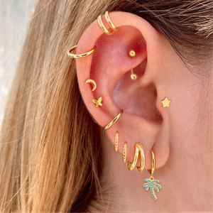 ROXI 2021 Pendientes de Aro de Plata 925 con Circonitas y Diseño de Palmera de Coco para Playa, Joyería de Moda - Product Image 6