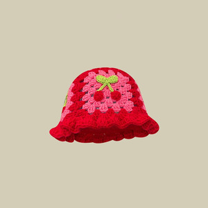 2025 moda ahuecado panameño sombrero de flores de ganchillo para mujer sombrero de pescador de punto Doudou Dou sombrero - Product Image 1