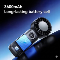 Ventilateur portable pliable à faible MOQ, fournisseur vérifié, batterie 3600 mAh, écran numérique, portable, extérieur, domestique, avec cordon, logo personnalisé, OEM & ODM
