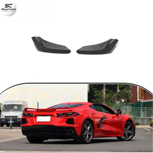 Pour Chevrolet Corvette Stingray C8, séparateurs de pare-chocs arrière en carbone véritable, canards, ailerons, <span class=keywords><strong>2020</strong></span> <span class=keywords><strong>2021</strong></span> - Product Image 1