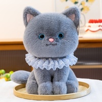 Süße Bella Katzen-Plüschfigur mit Spitze, kurzer Plüsch, Hochzeits-Komfort-Plüschtier, hübsches Katzen-Geburtstagsgeschenk für Mädchen