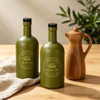 Bouteille en verre colorée mate écologique avec logo personnalisé, diverses tailles, bouchon en liège et capuchon à vis – Vente en gros