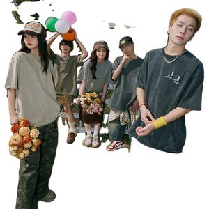 T-shirt Homme Personnalisé Coupe Ample Manches Courtes 180 Grammes Molleton Lourd Col en Maille Tricotée 100% Coton Style Streetwear Vintage - Product Image 3