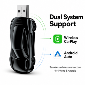อะแดปเตอร์ USB ไร้สาย 2 in 1 สำหรับ CarPlay และ Android Auto สำหรับรถยนต์รุ่นต่างๆ แบบเสียบและใช้งานได้ทันที ตัวแปลง Smart Link - Product Image 1