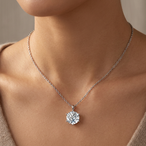 Collier pour femme vintage en or massif 18 carats avec diamant de laboratoire IGI 1 carat, clarté VVS1, couleur D, cadeau de mariage ou de fête, offre directe d'usine - Product Image 2