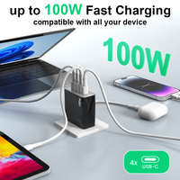 SChitec EU PD 100W USB C Chargeur 100W Universel Multi ports Charge Super Rapide Triple USB-C 100W 65W 30W USB A 18W Gan Chargeur