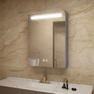 Wall-Hung Rectangular LED Bathroom <b>Mirror</b> Cabinet with Energy-Saving Light and Frameless Design - Product Image 1