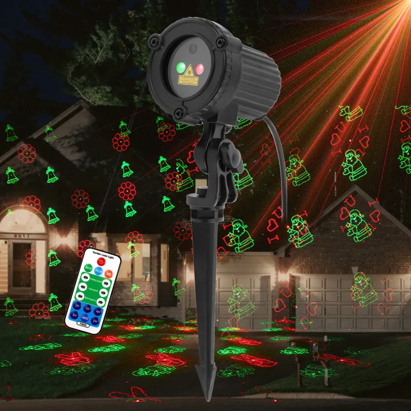 New Twinkling Elf Laser Projection Christmas Lights With Base Ground Stake