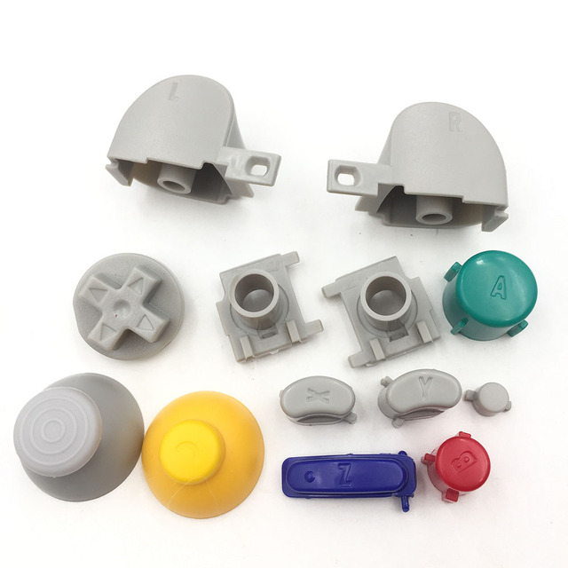 Joystick Buttons Mod Kit ABXY Z Buttons D-pad Button Replacement for Gamecube for NGC Controller LR Buttons Thumbstick Set